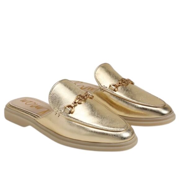Sam Edelman KIRA BIT MULE in Amber Gold Leather - Picture 1 of 11